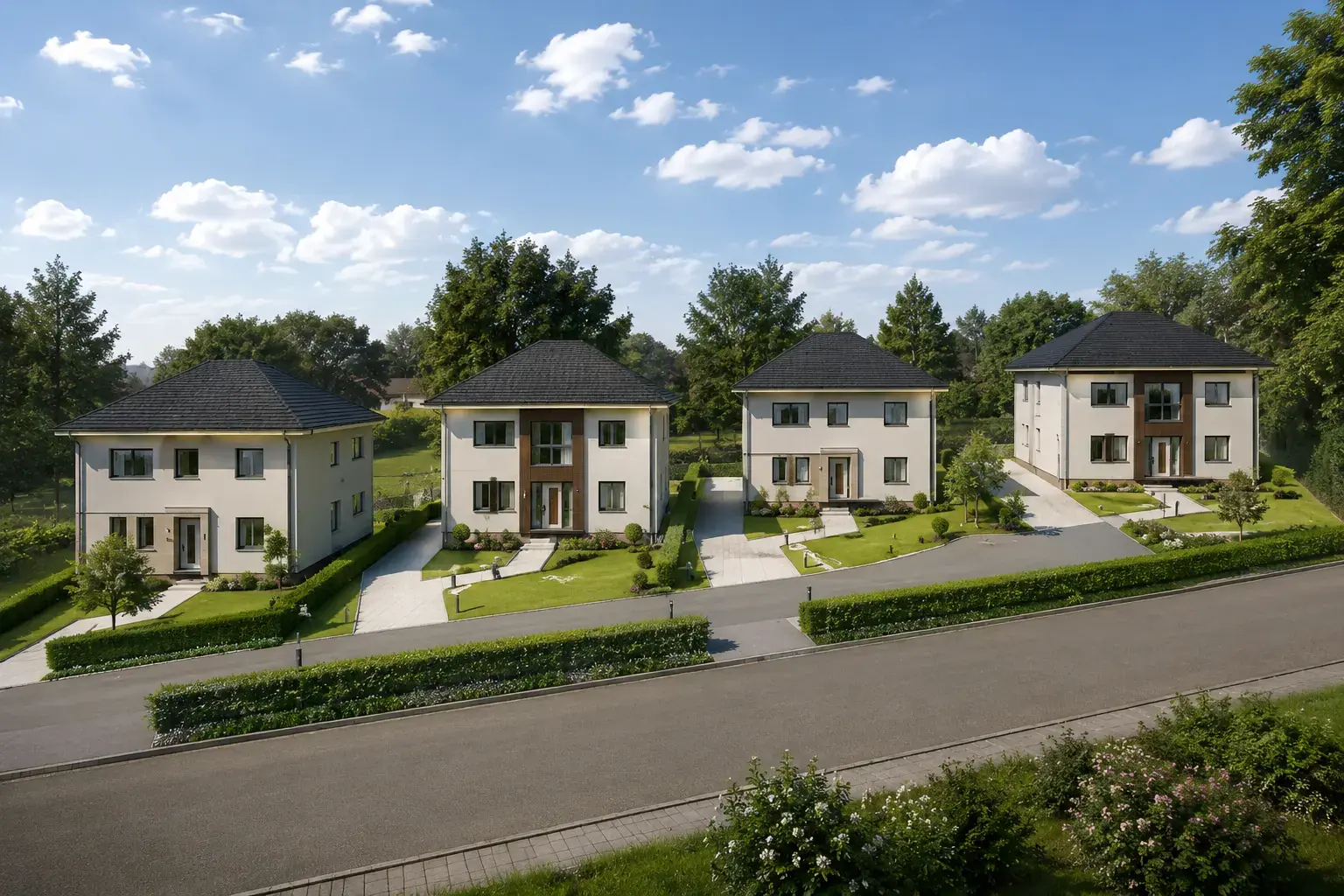 Visualisierung der Stadtvillen im Projekt Borgeler Linde in Soest